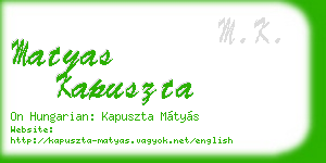 matyas kapuszta business card